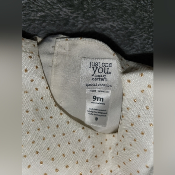 Carter's Special Occasion dress Cream And Gold Baby Girl's Sz 9 Months NWOT - Picture 5 of 7